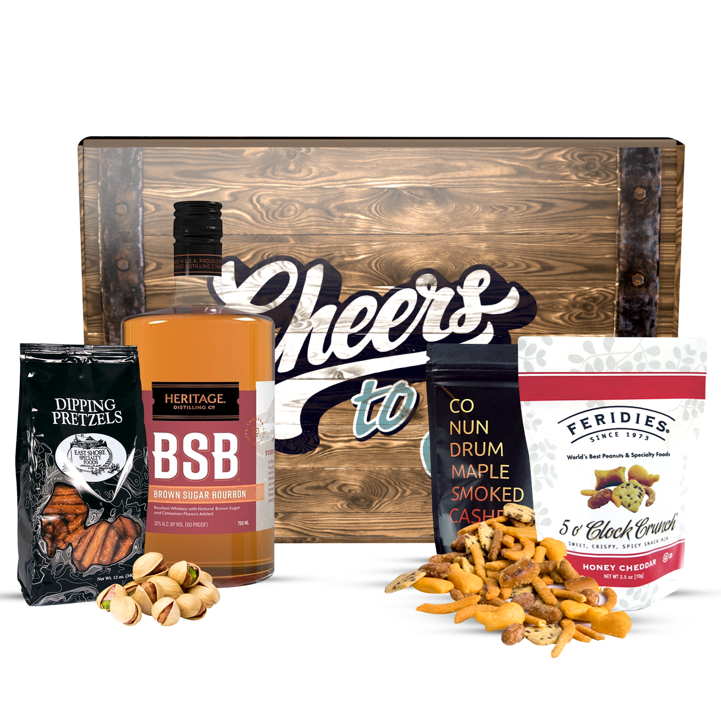 Brown Sugar Bourbon Gift Basket with Gourmet Snacks