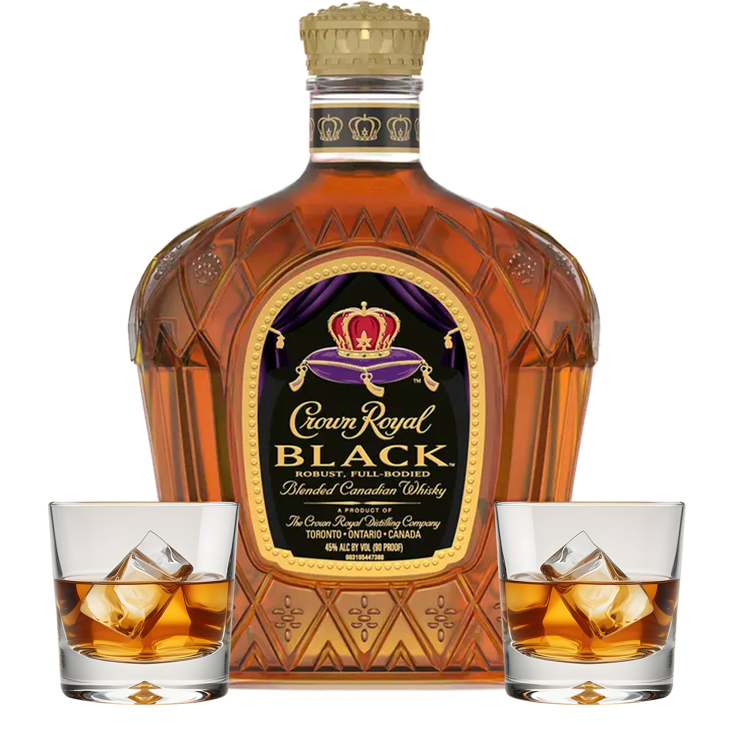 Crown Royal Black Gift Set with Glasses