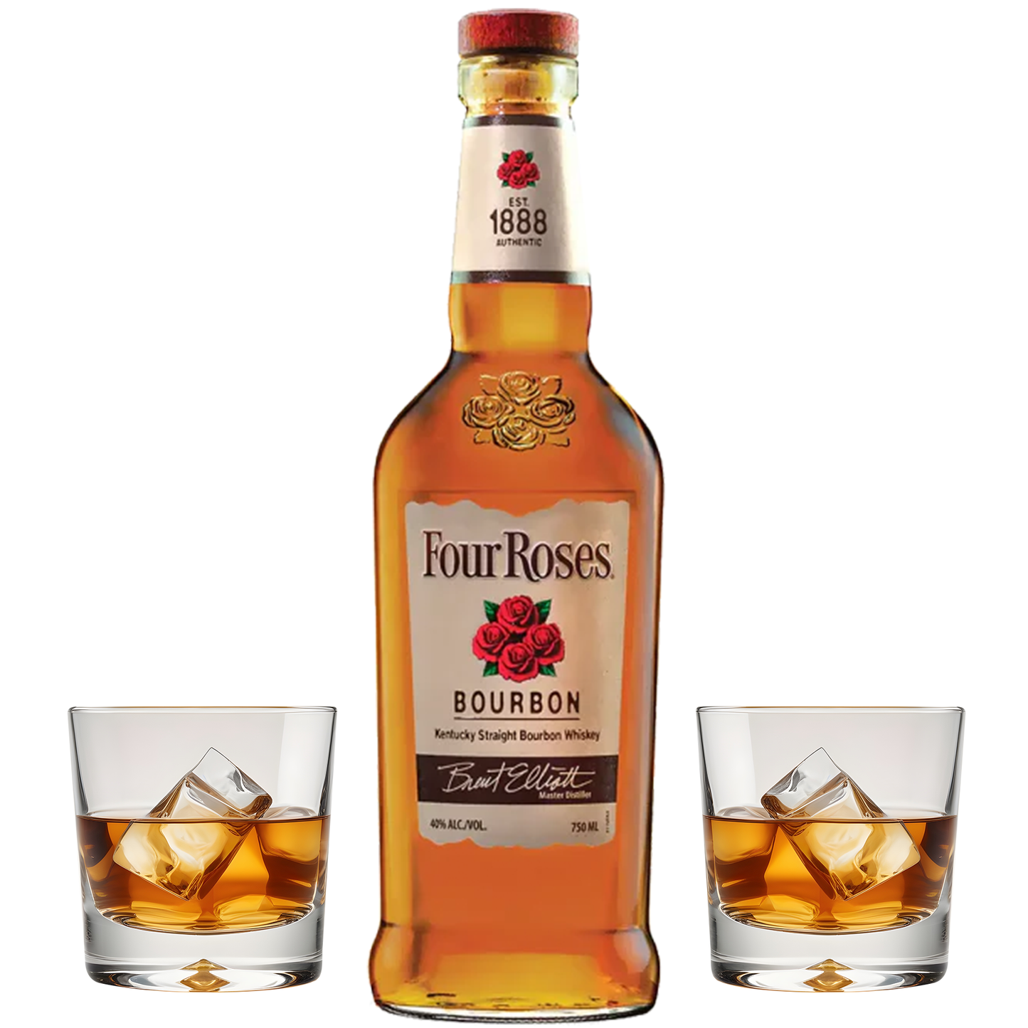 Four Roses Bourbon Gift Set with Glasses