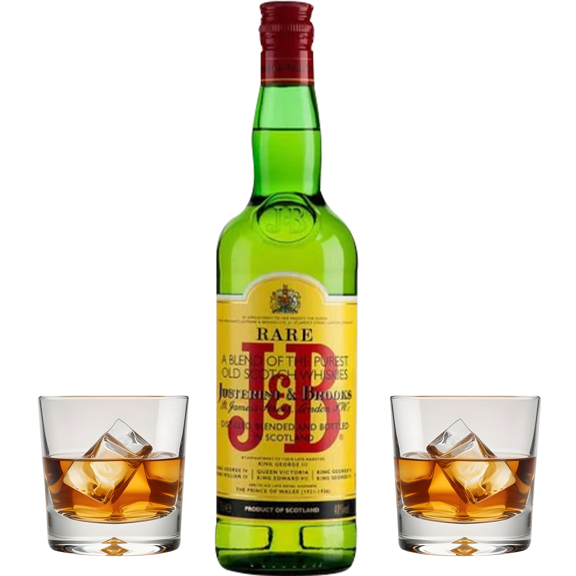 J&B Whiskey Gift Set with Glasses