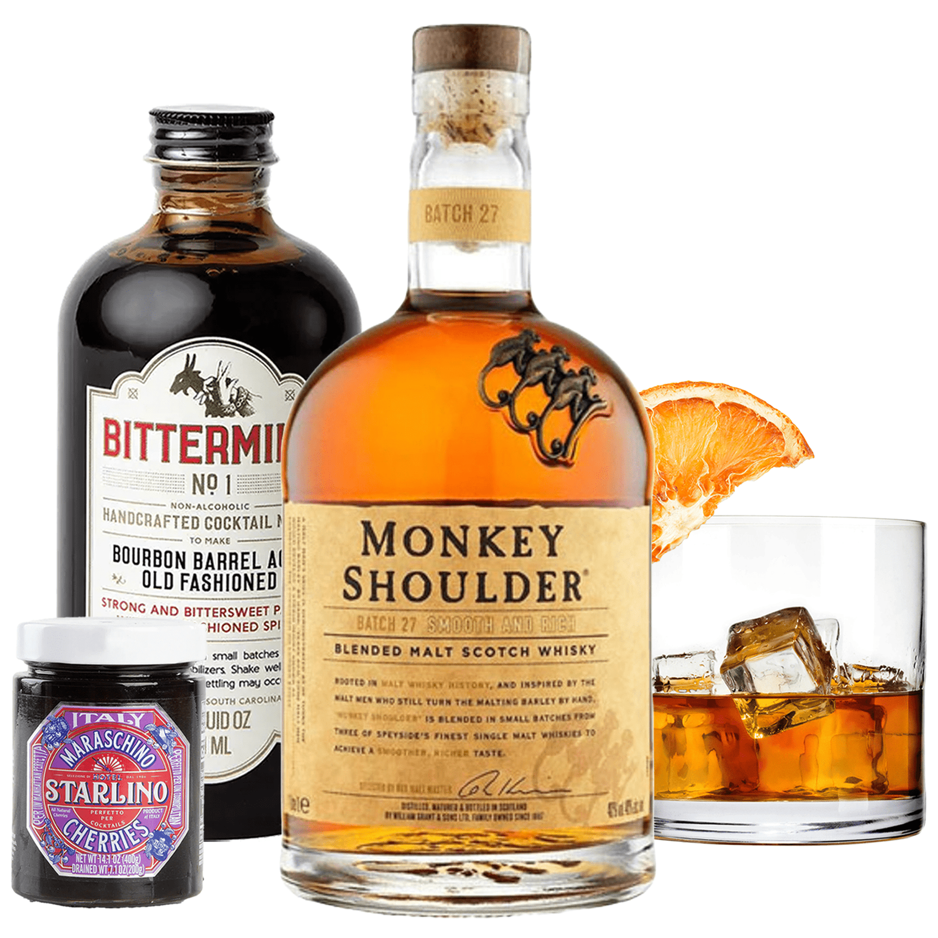【3本セット】Monkey Shoulder / GlenAllachie15年 OldFashioned-MonkeyShoulder-1.