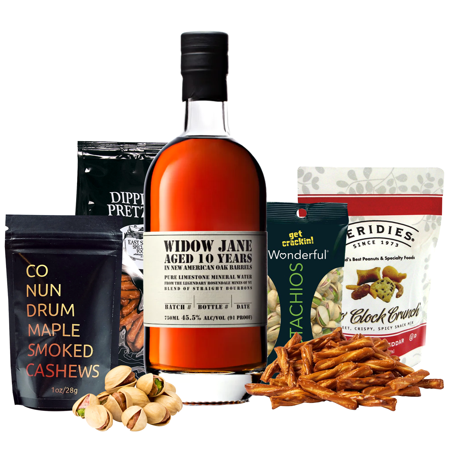 Widow Jane Bourbon Gift Basket with Gourmet Snacks